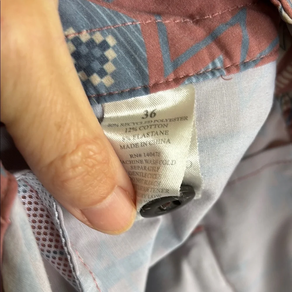 Men's Patterned Shorts - Rust and Gray